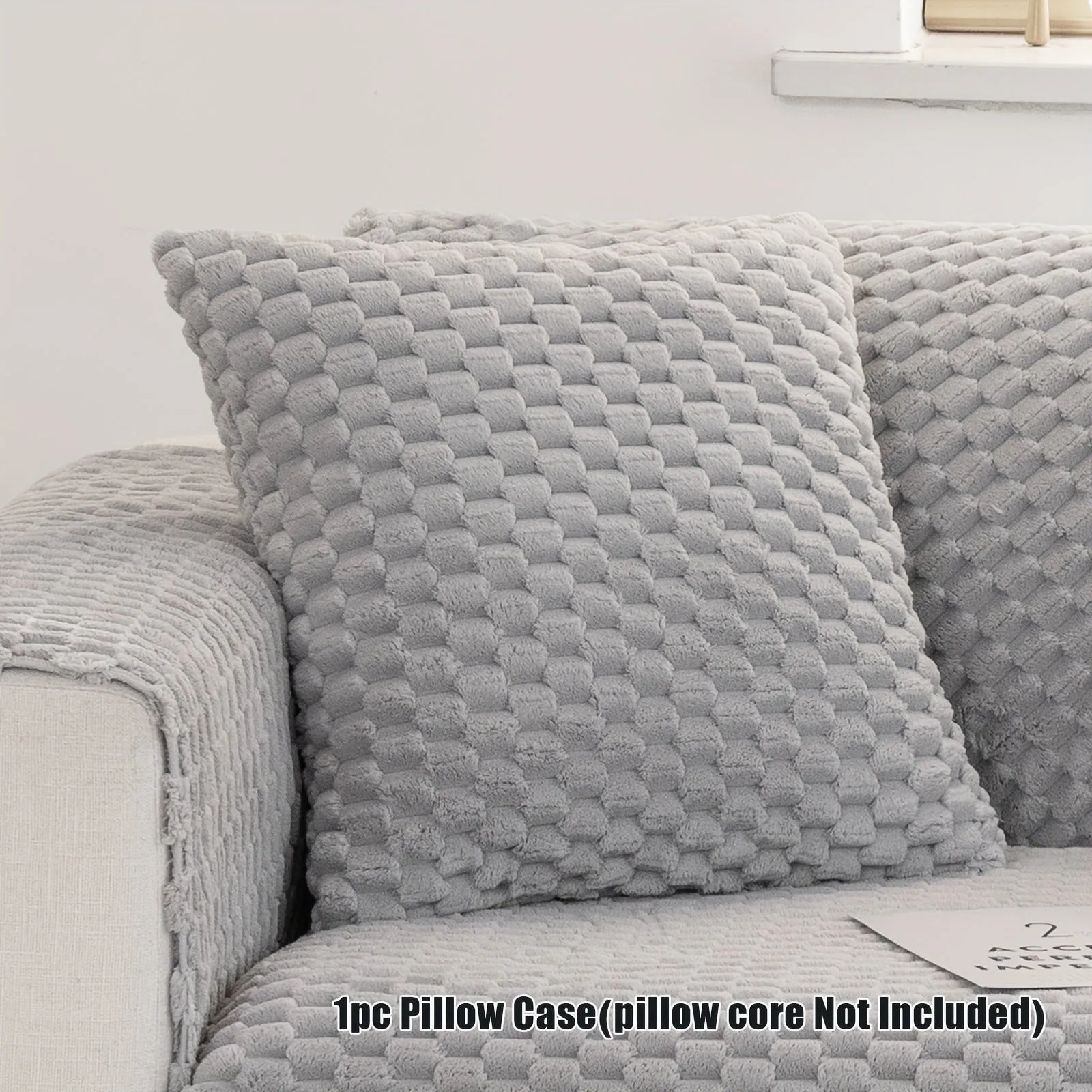 1pc Honeycomb Velvet Sofa Cover Luxe Petfriendly Furniture Protection