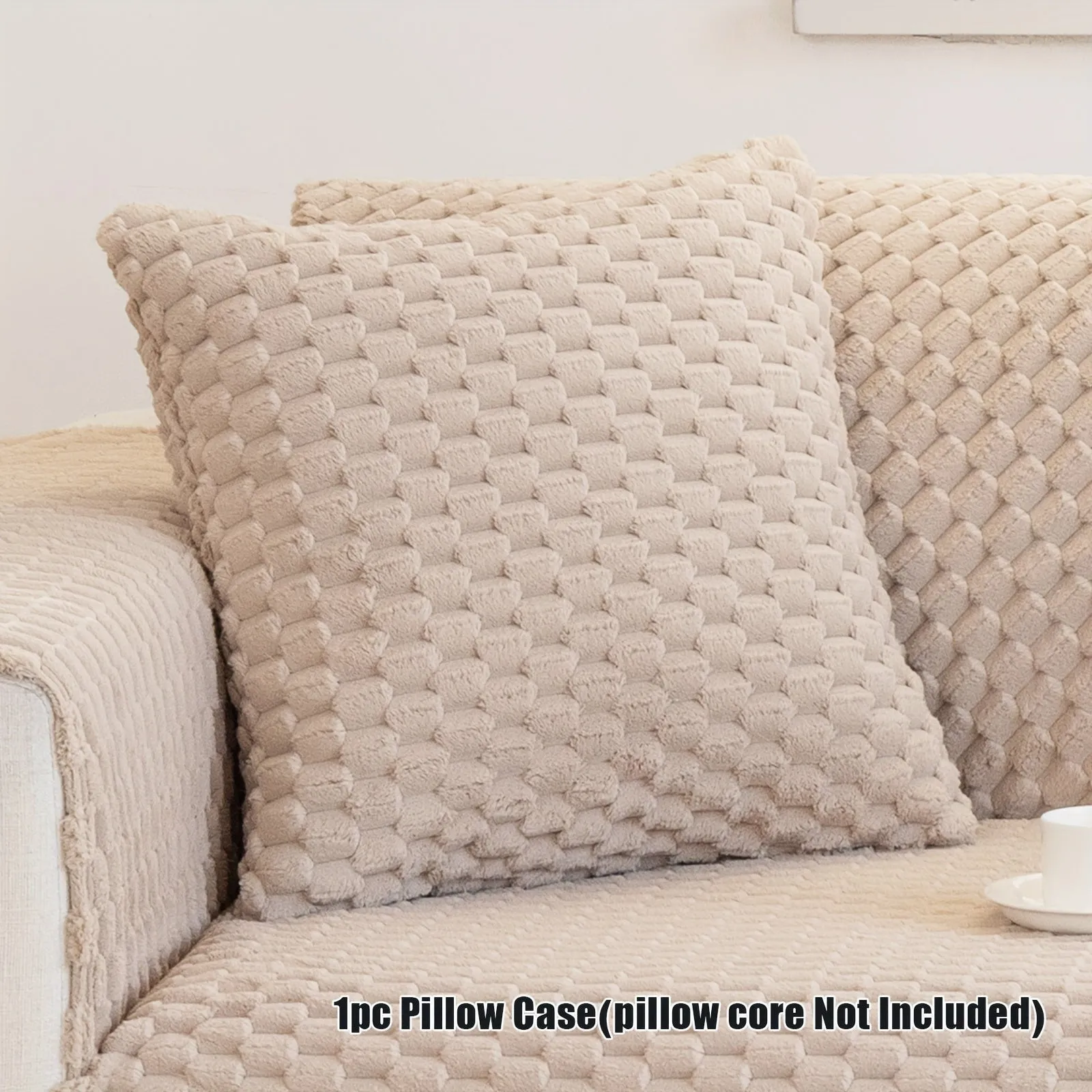 1pc Honeycomb Velvet Sofa Cover Luxe Petfriendly Furniture Protection