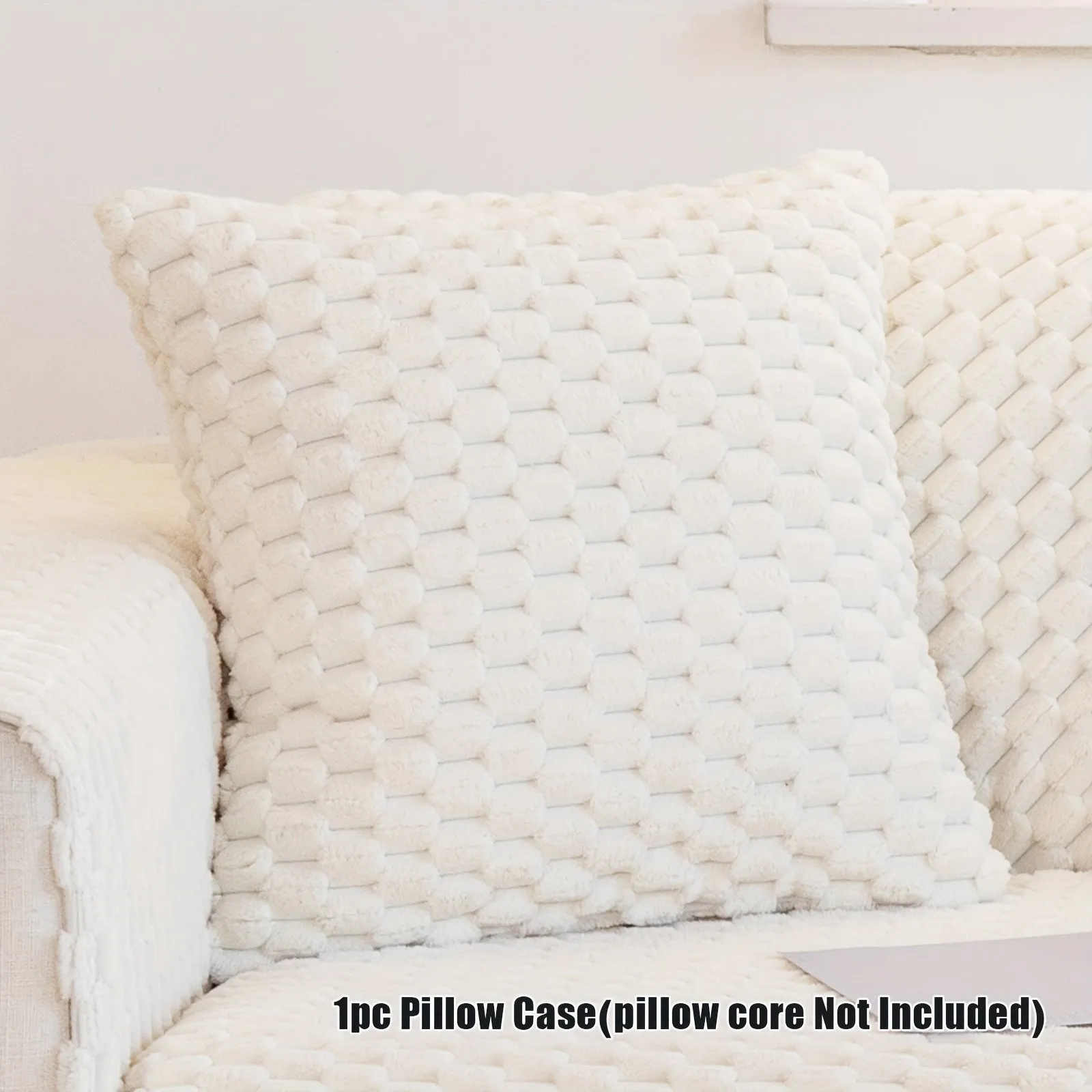 1pc Honeycomb Velvet Sofa Cover Luxe Petfriendly Furniture Protection