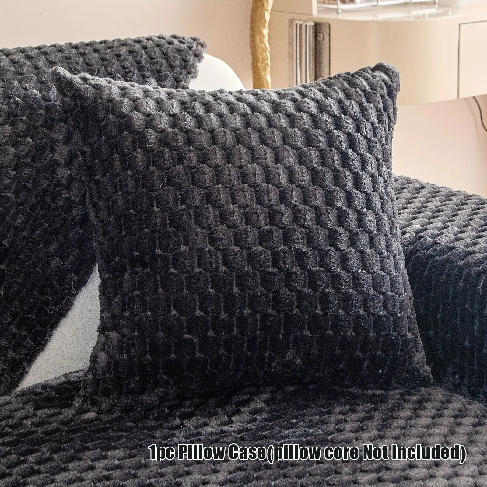 1pc Honeycomb Velvet Sofa Cover Luxe Petfriendly Furniture Protection