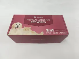 3-in-1 Pet Wipes for Dogs & Cats  Hypoallergenic Eye, Ear & Teeth Cleaning Wipes  100 Eye Wipes, 50 Ear & 50 Teeth Wipes  Gently Remove Tear Stains, Ear Wax, Plaque, Dirt & Bad Breath