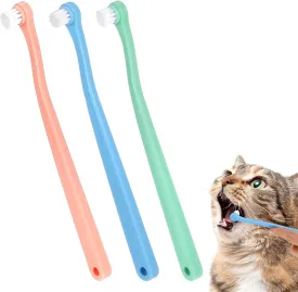3 Pcs Small Dog Toothbrush Professional Oral Care for Pets, Puppy Toothbrush with Soft Bristles, Pet Toothbrushes for Small Pet Puppy Kitten, Durable Cat Toothbrushes for Multi-Pet or Replacement