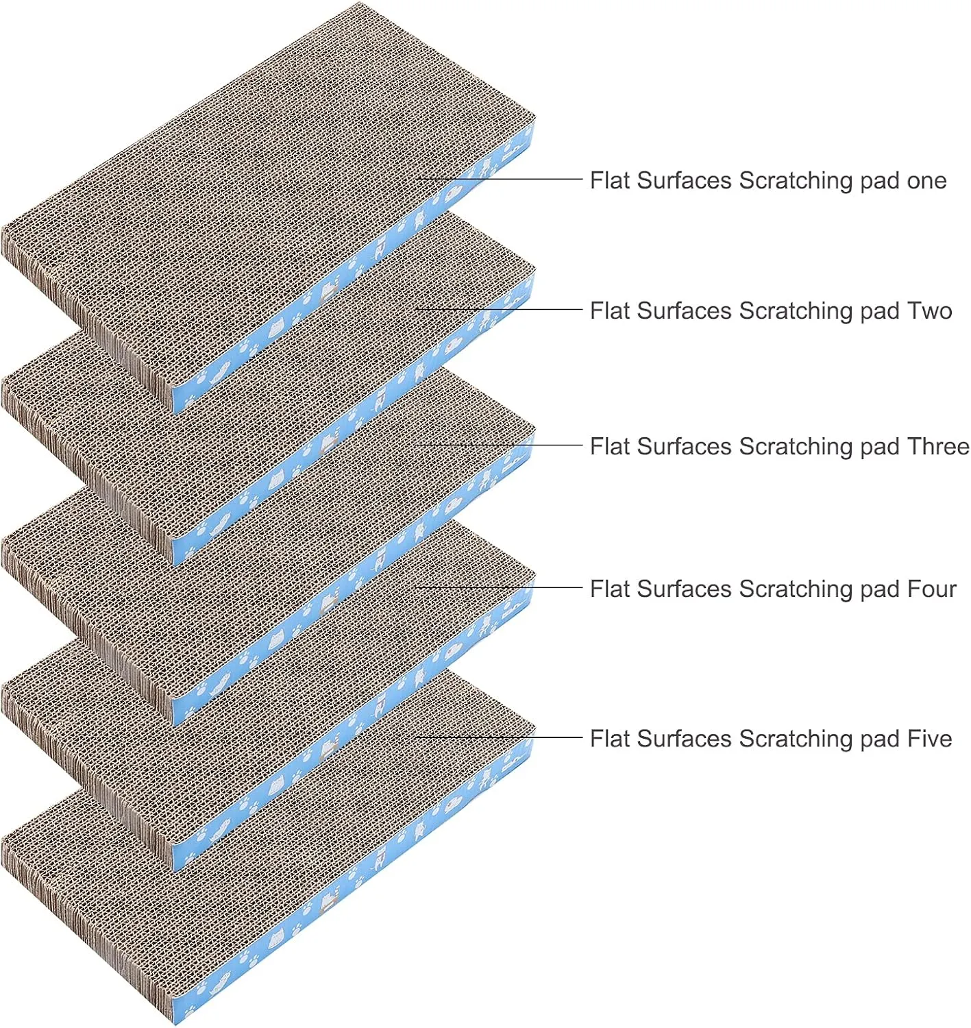 5 Packs in 1 Cat Scratch Pad, Cat Scratcher Cardboard,Reversible,Durable Recyclable Cardboard, Premium Scratch, Suitable for Cats to Rest, Grind Claws and Play