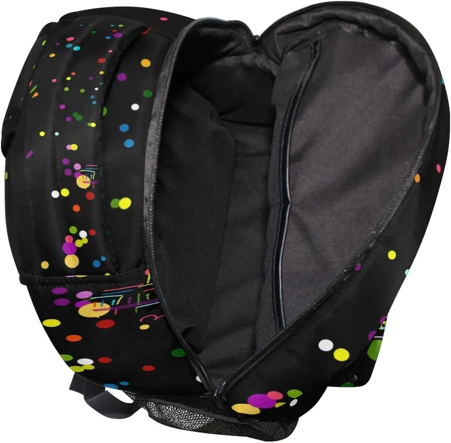 ALAZA Night Paris Eifel Tower Colorful Polka Dot Stylish Large Backpack Personalized Laptop iPad Tablet Travel School Bag with Multiple Pockets for Men Women College