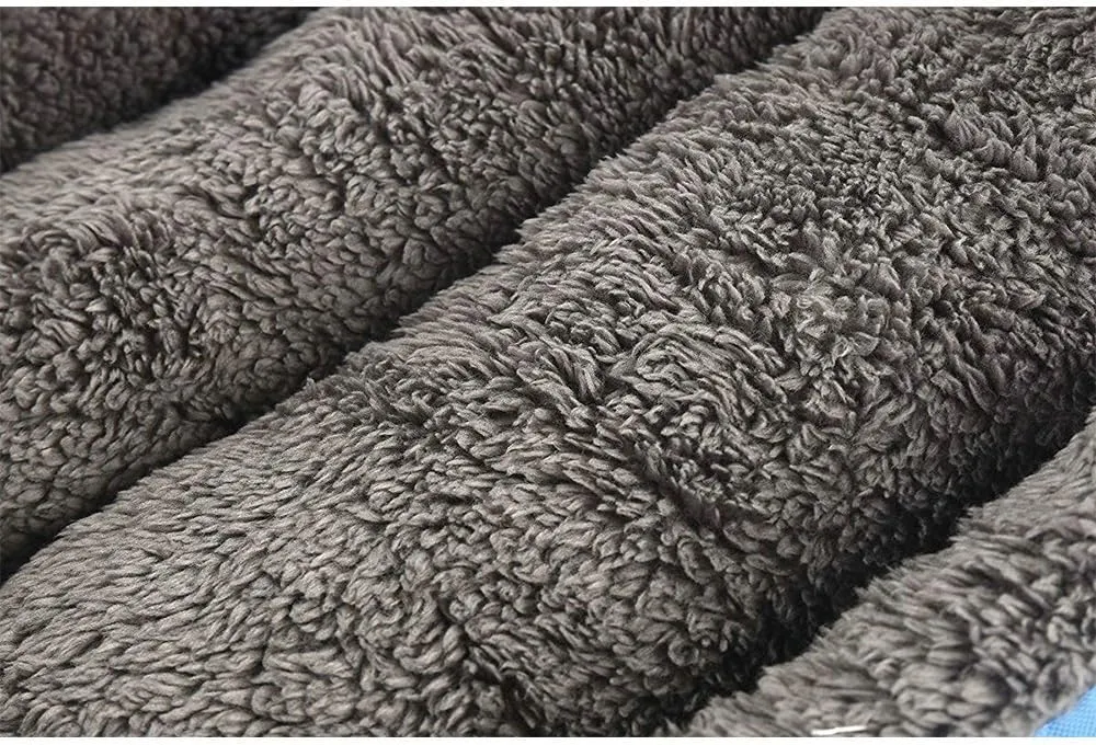 Barelove Square Dog Bed Mattress Washable Kennel, Soft Plush Faux Fur Rectangle Sleeping Pet Bed for Small Medium Large Dogs Cats Puppy Pets, with Anti-Slip Waterproof Bottom (Grey)