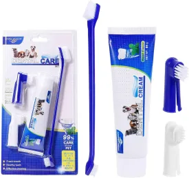 Best Dog Toothbrush & Toothpaste Kit for Boxmatian and Other Mixed Breed Dogs Dogs - Natural Ingredients Reduce Plaque, Whiten Teeth, Freshen Breath