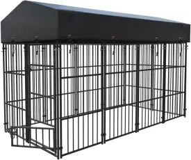 BingoPaw Large Dog Kennel Outdoor: Dogs Welded Wire Kennels and Runs Crates for Yard with Stakes Water Proof Cover - 5.4ft Tall Extra Large Dog Gazebo Kennel Cages with Canopy for Huge Giant Dogs