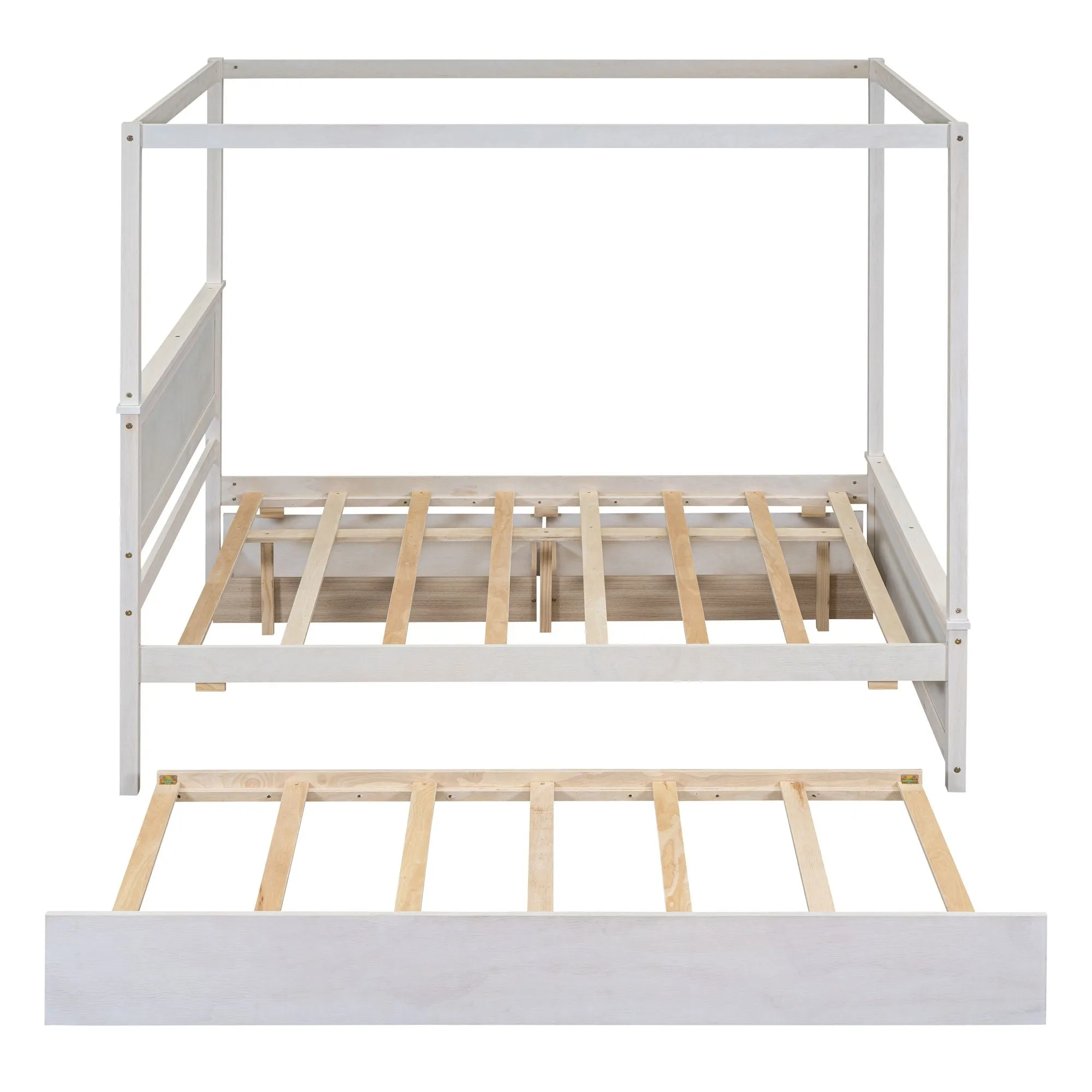 Canopy Platform Bed With Drawers, Support Slats, No Box Spring Needed by Couch.com