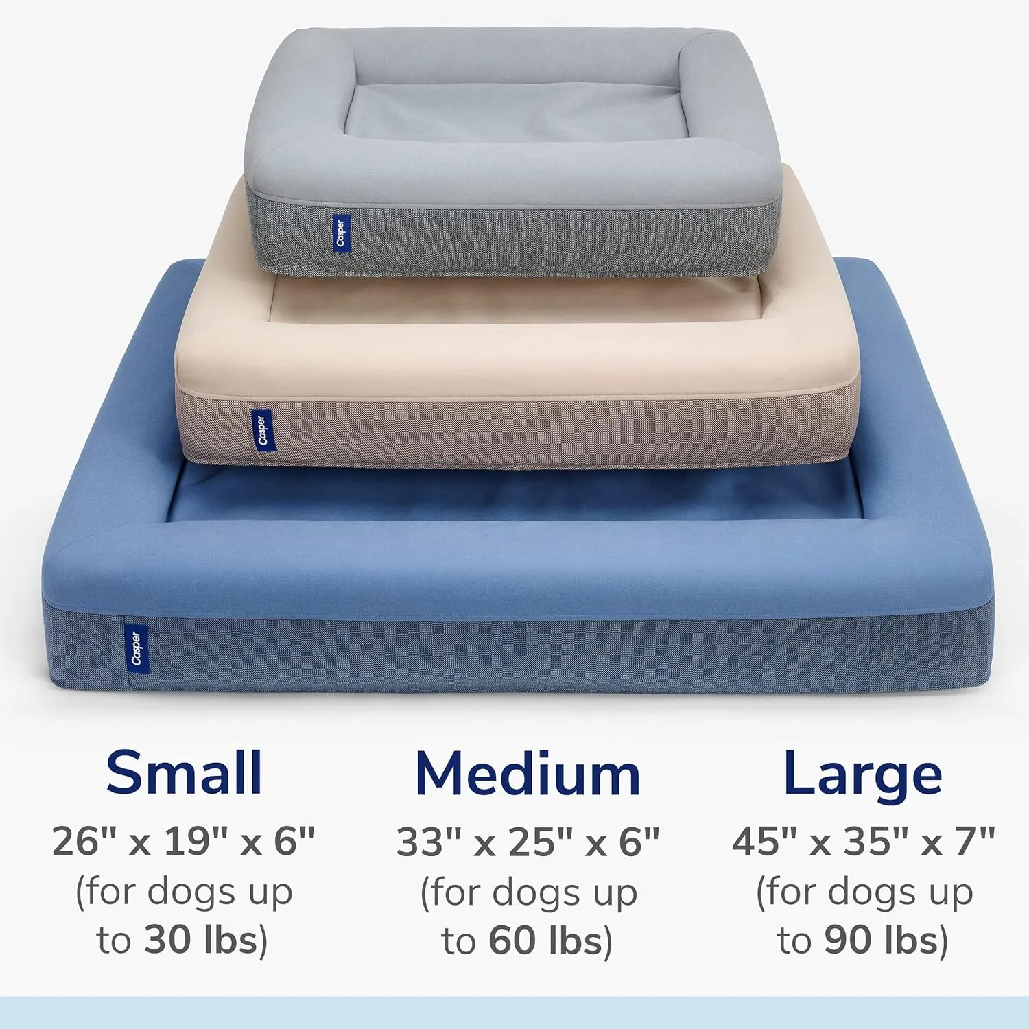 Casper Dog Bed, Plush Memory Foam, Medium, Sand