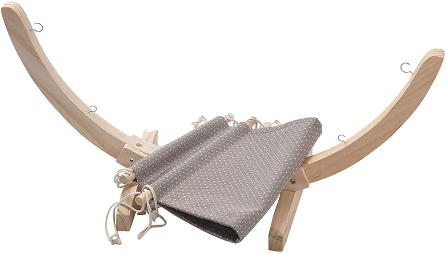 Cat Hammock Bed Pet Hanging Bed with Solid Wood Stand Heavy Duty Pet Perch for Kitty Sleeping and Playing