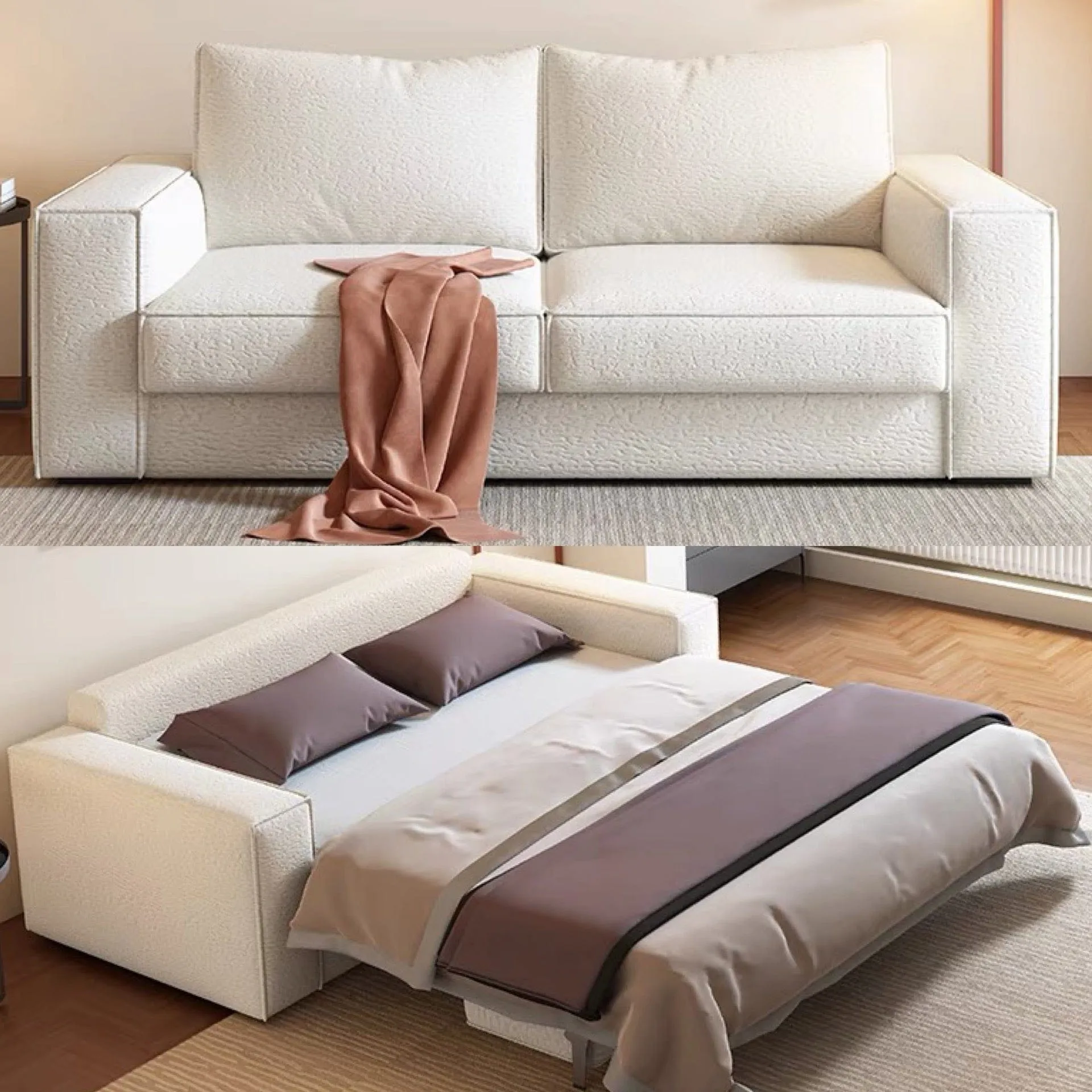 Colette Scratch Resistant Foldable Sofa Bed with Mattress