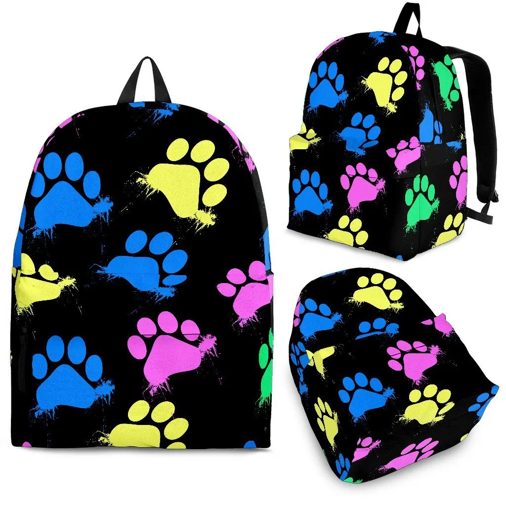 Colorful paws Black - Backpack