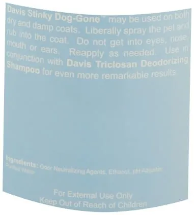 Davis Stinky Dog-Gone (Powerful Pet Deodorizer) Spray, 16 oz with Sprayer
