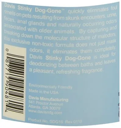 Davis Stinky Dog-Gone (Powerful Pet Deodorizer) Spray, 16 oz with Sprayer