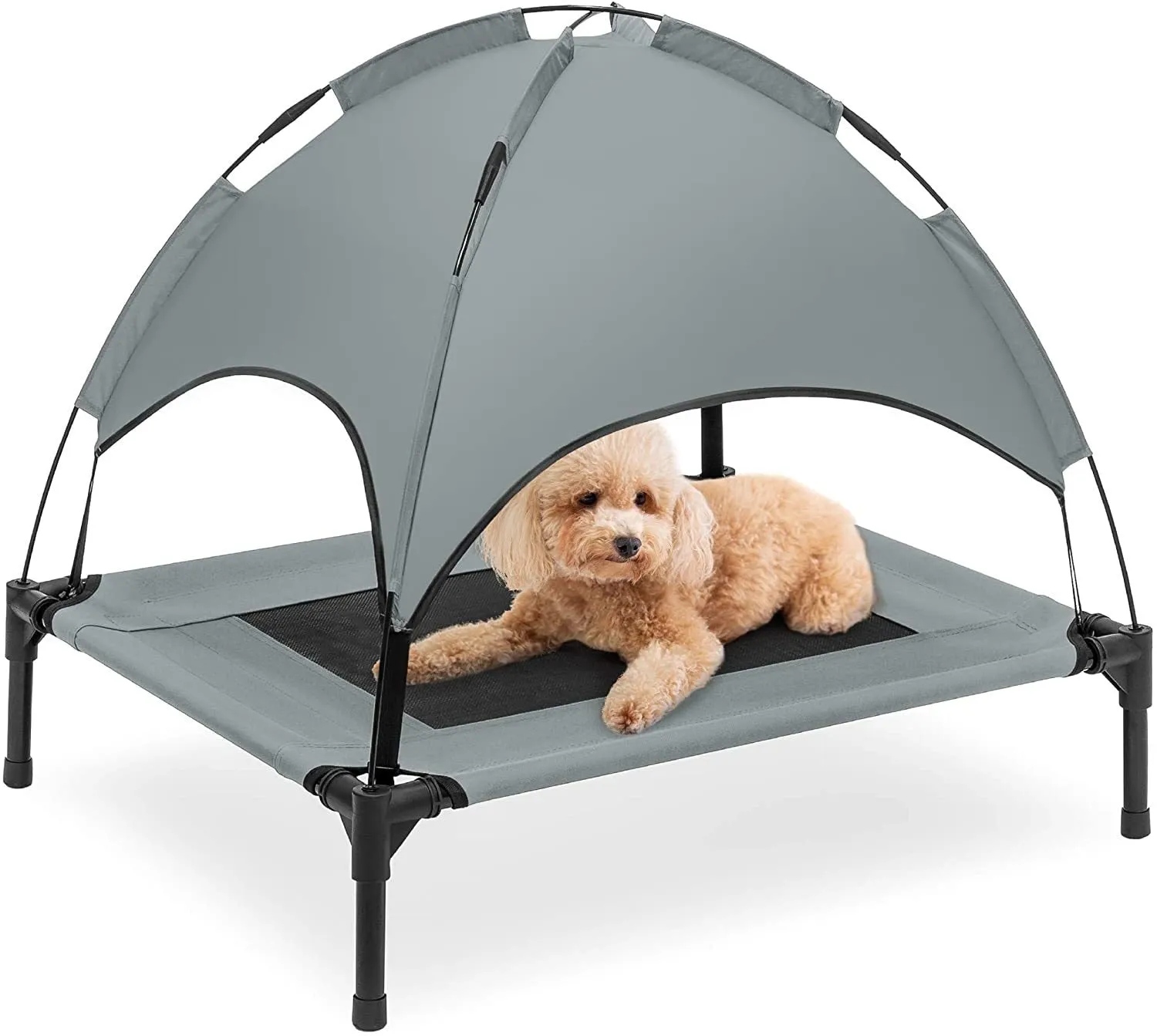 Dog Elevated Bed w/ Canopy - Style A