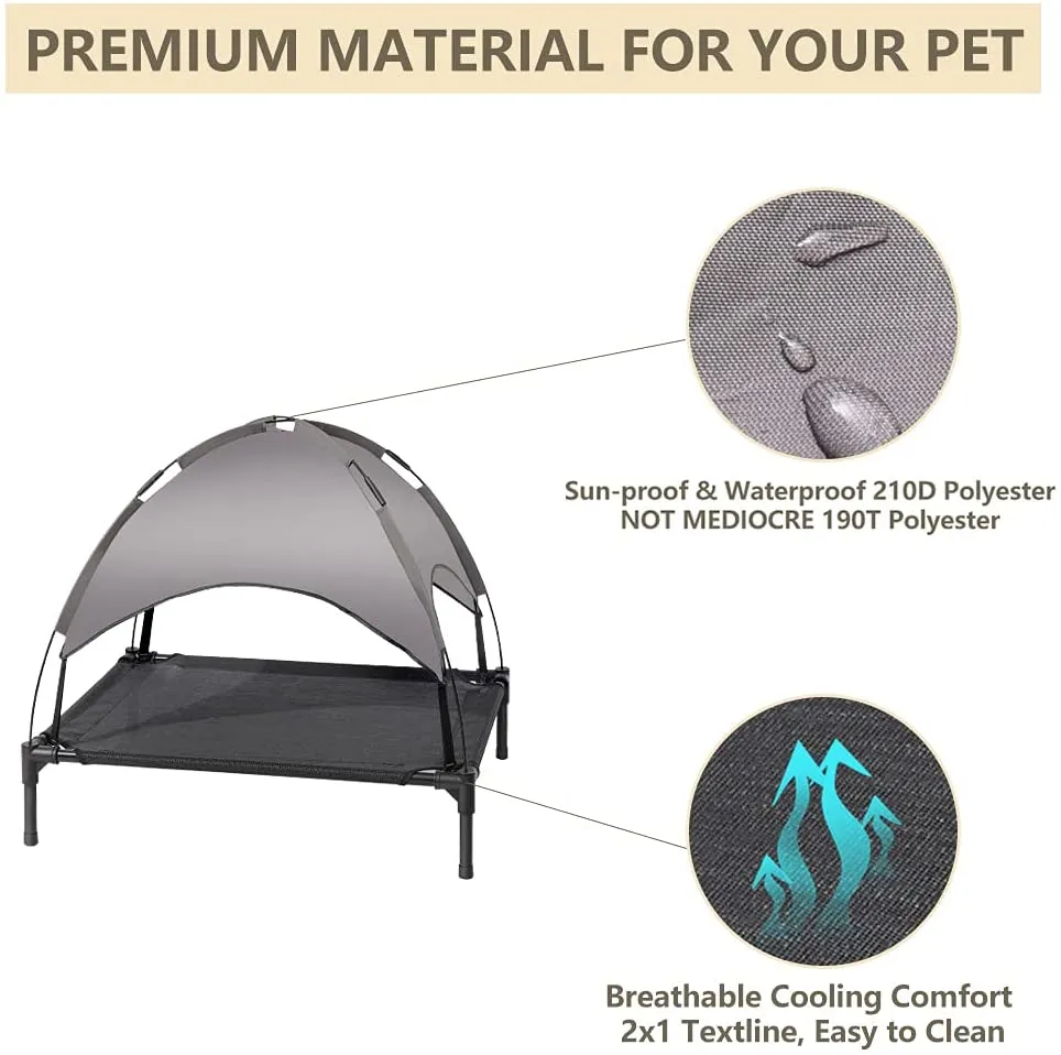 Dog Elevated Bed w/ Canopy - Style A