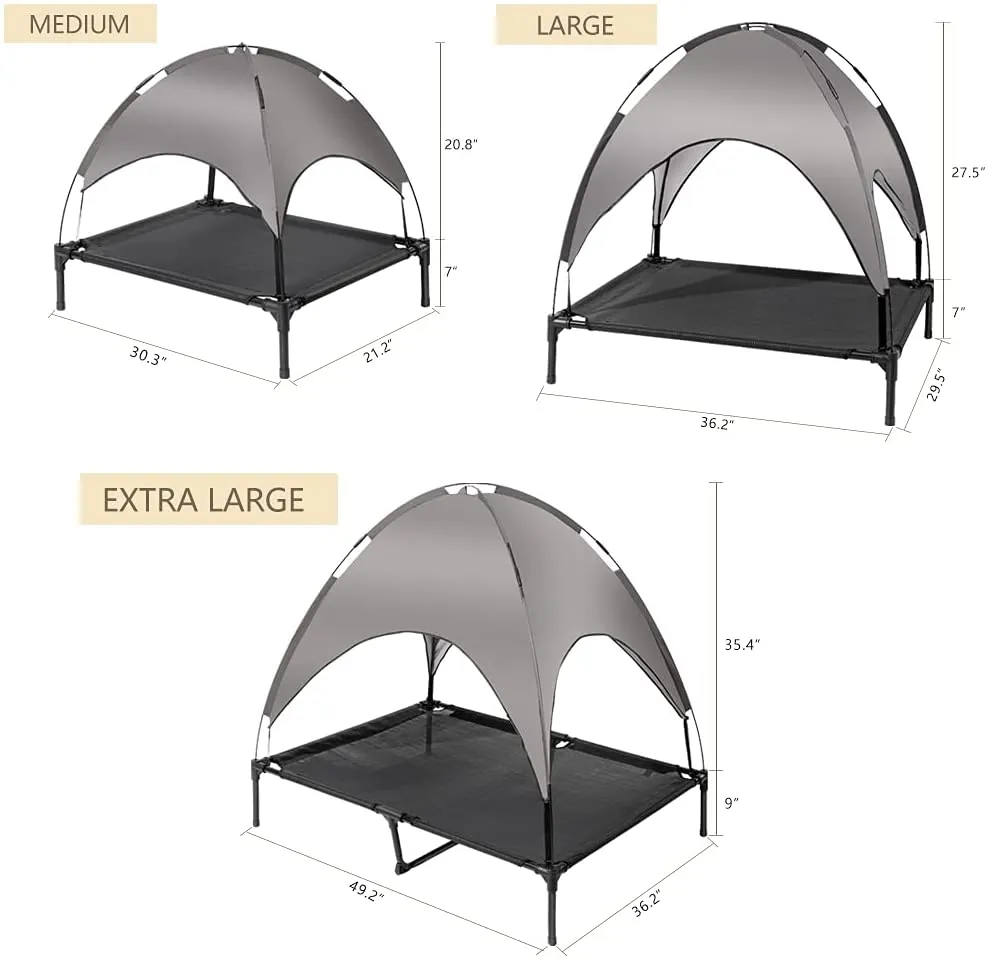 Dog Elevated Bed w/ Canopy - Style A