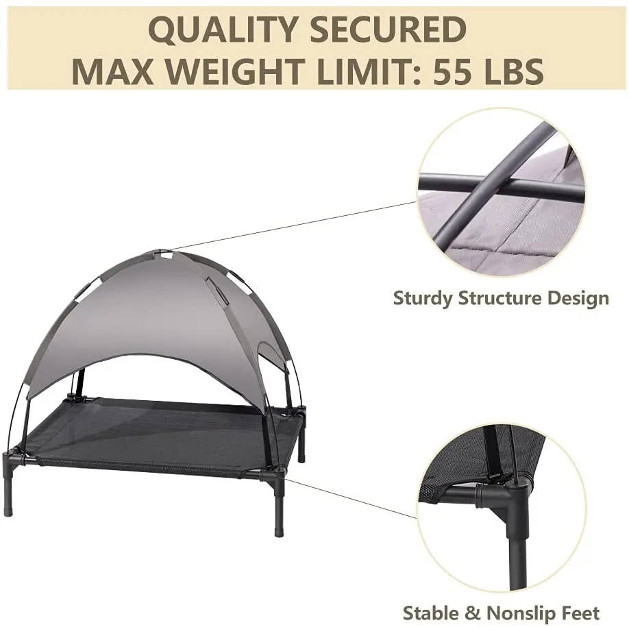 Dog Elevated Bed w/ Canopy - Style A