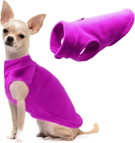 Dog Fleece Vest Soft Winter Jacket Sweater with D-Ring Leash Cold Weather Coat Hoodie for Small Medium Large Dogs Purple X-Large