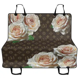 Dog Mom "DM" Signature Motif Champagne Rose Hammock Dog Car Seat Cover