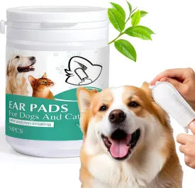 Ear Cleaner Finger Wipes for Dogs & Cats  50 Count Grooming Kit Care, Soft Disposable Otic Cleaning Pads, Gently Remove Wax, Dirt & Odor, Relieve Itching, Non-Irritating Pet Ear Care