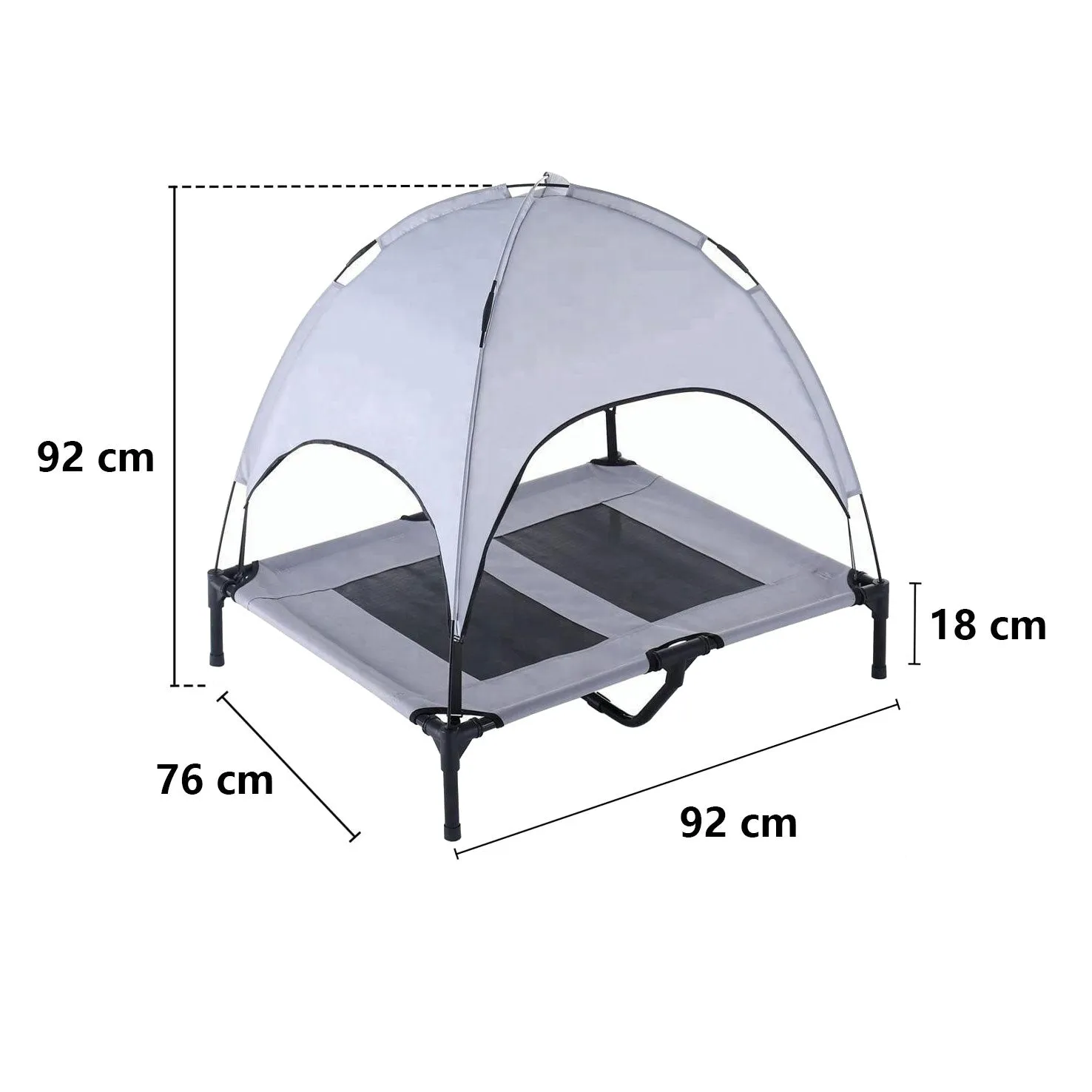 Elevated Outdoor Dog Bed with Canopy-L