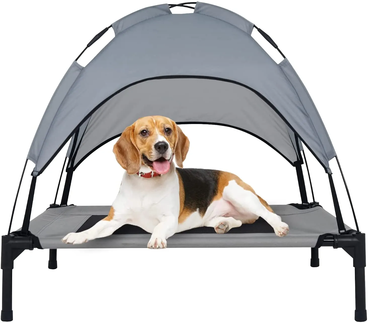 Elevated Outdoor Dog Bed with Canopy-M