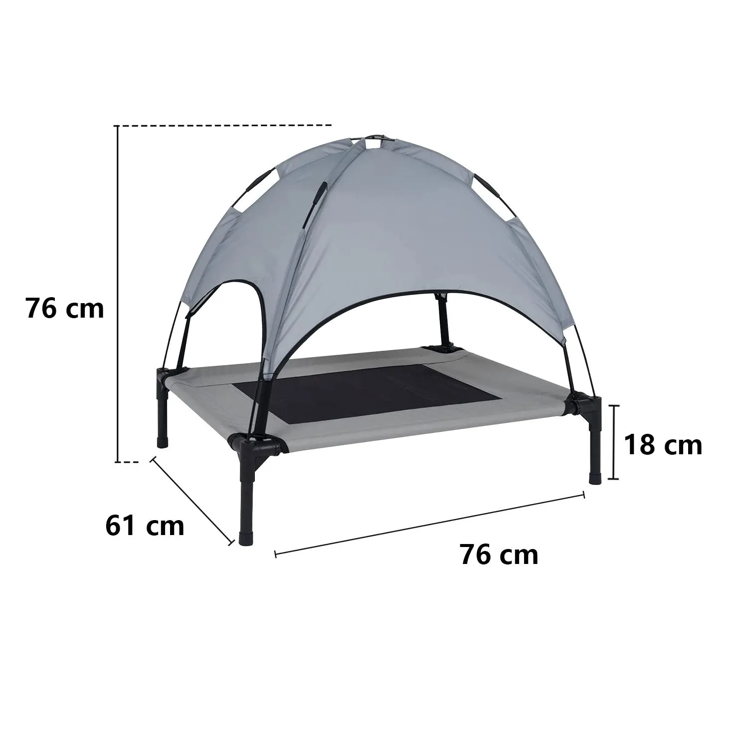 Elevated Outdoor Dog Bed with Canopy-M