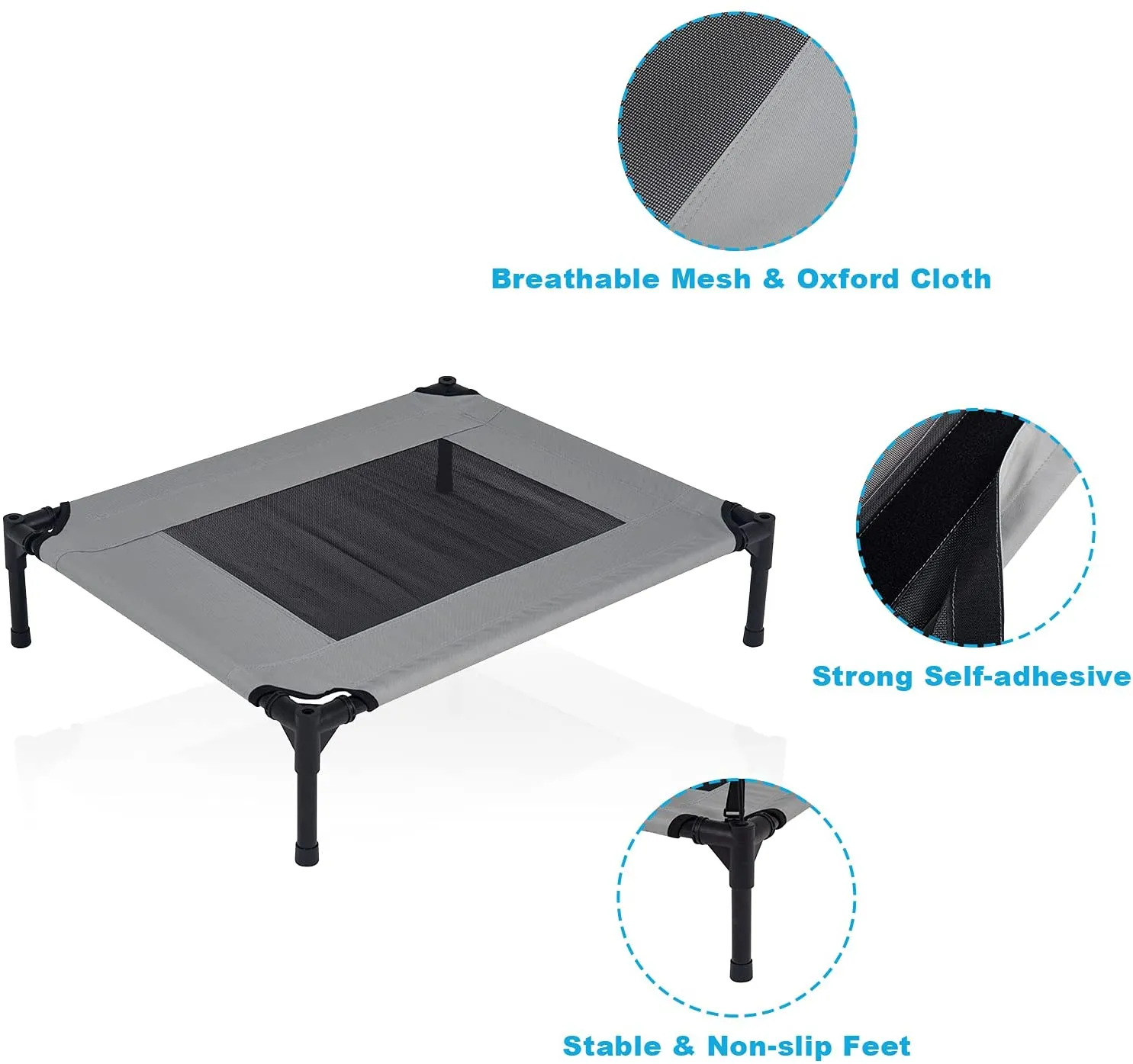 Elevated Outdoor Dog Bed with Canopy-M