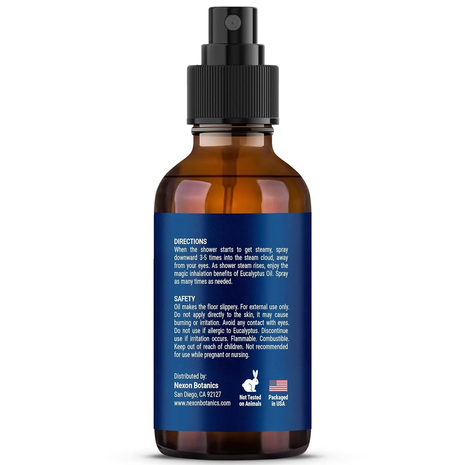 Eucalyptus & Lavender Shower Steamer Spray 2 fl oz - Aromatherapy Mist for Spa & Bathroom - Freshens Air, Enhances Mood, Instant Deodorizer - Nexon Botanics