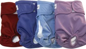 Female Dog Diapers for Large Dogs,4 Pack Reusable Washable Premium Doggie Diapers for Heat,Incontinence,Period Doggy Nappies,XL
