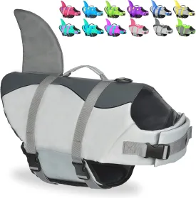 Fragralley Shark Dog Life Jacket, High Buoyancy with Tear-Resistant Nylon, Dog Float Vest for Swimming and Boating, Pet Life Preserver for Small Medium Large Dogs (PFD)