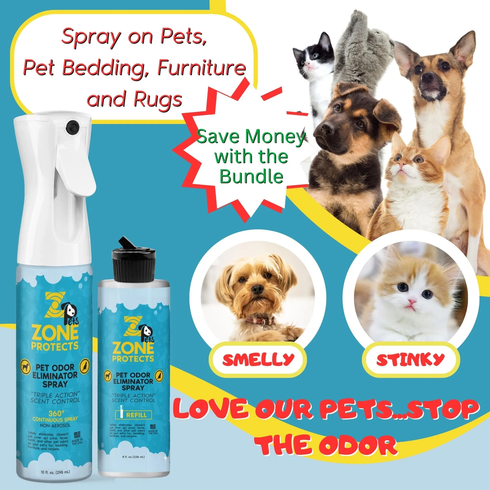 Fur-Fresh Pet Odor Eliminator Spray Continuous Spray   Refill Combo