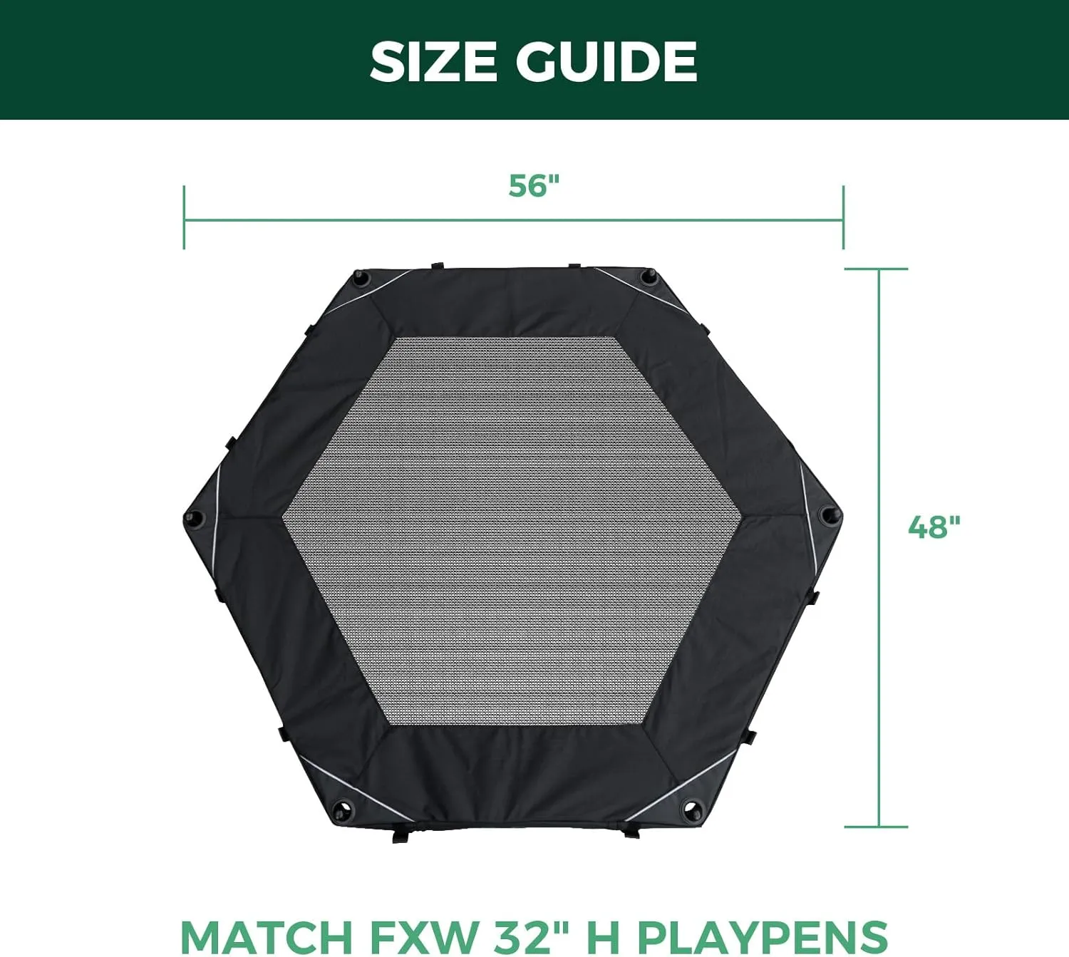 FXW Homeplus Indoor Dog Playpen with Hexagon Mesh Top Cover for Escape Prevention, 32 Inch 6 Panels Heavy Duty Dog Pen for Puppies and Small Dogs, WhitePatented