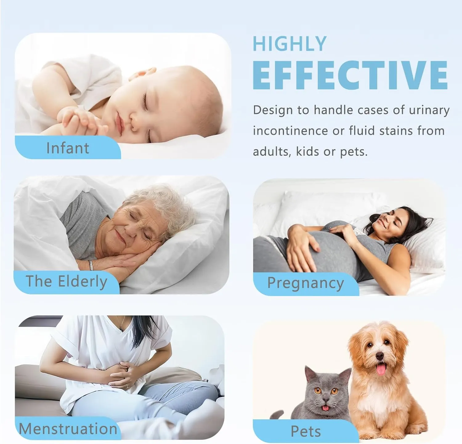 Incontinence Bed Pad Washable Waterproof, 34" x 36" Reusable Underpads for Adults Women Elderly Senior Pets, Leak Proof Pee Pads for Kids, Waterproof Sheet for Bed Couch Sofa Floor, Washable Puppy Pad