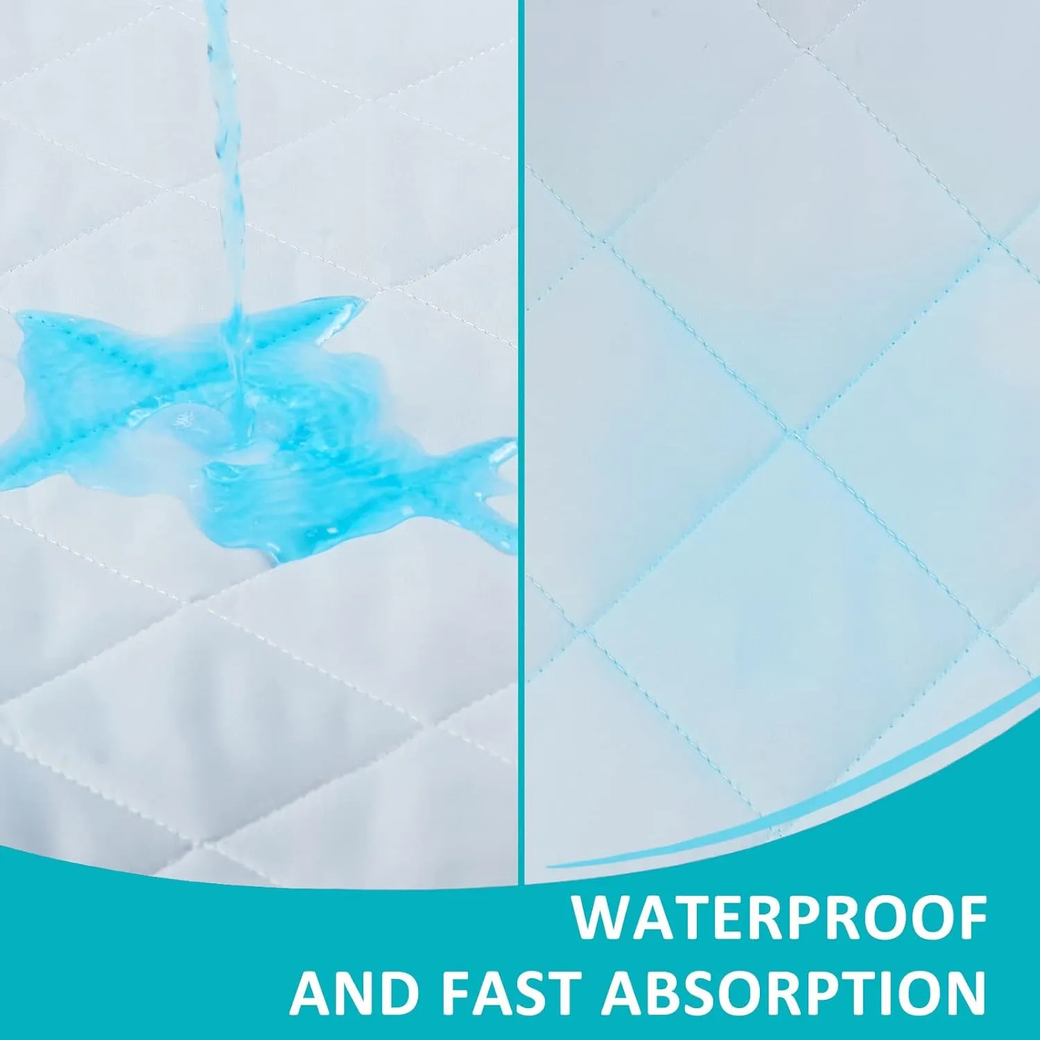 KANECH 44"x52" (2 Pack) Large Waterproof Washable Bed Pads for Kids, Adults , Elderly & Pets, Waterproof Mattress Protector & Reusable Bedwetting Incontinence Pads for Bed, Sofa ,Couch ,Floor