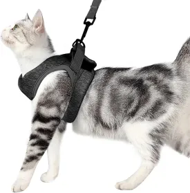 Kitten Harness and Leash Set Cat Harness for Walking Escape Proof Small Kitty Holster Service Cat Vest, Black, M