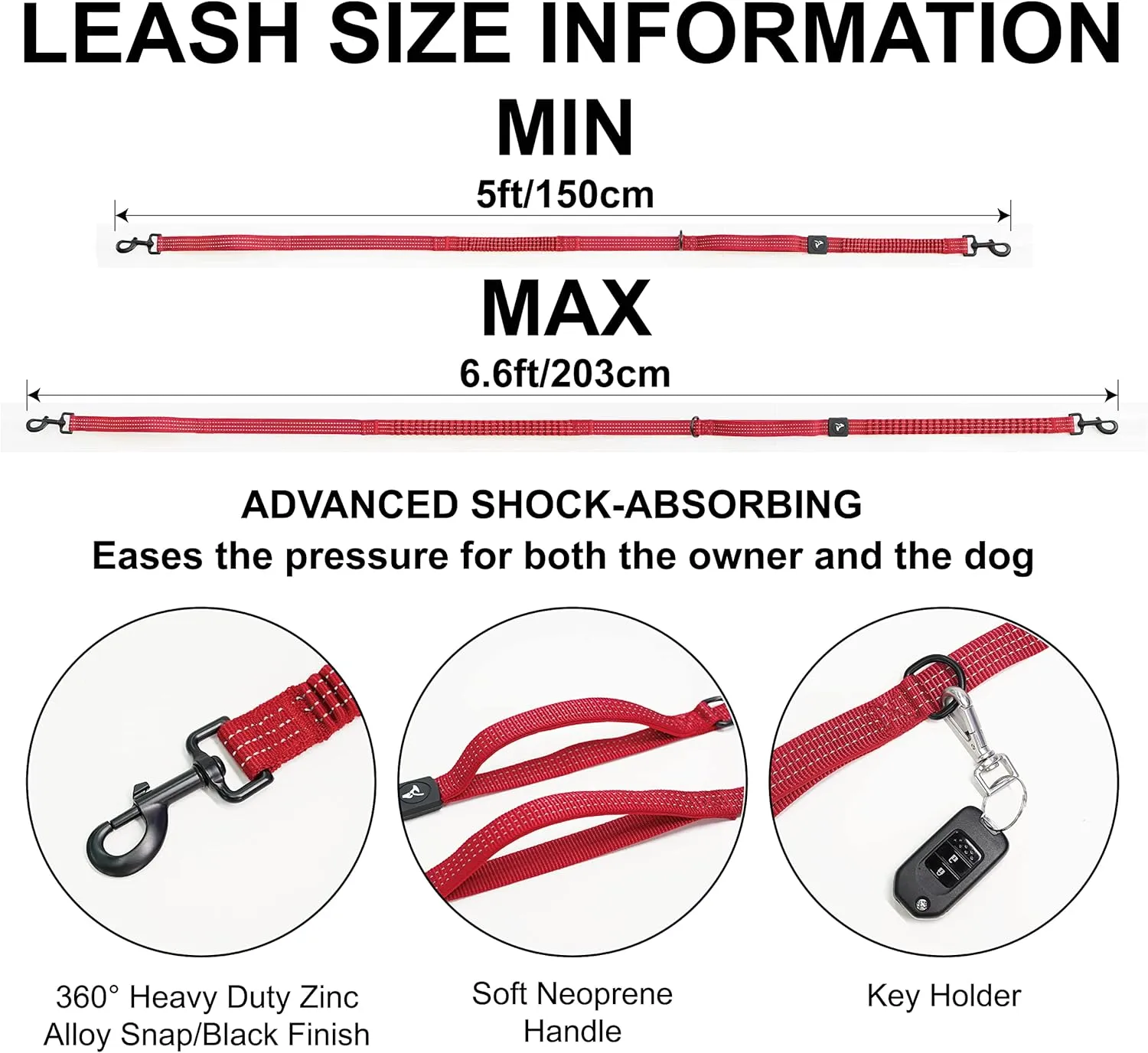 KZJBELT-11 Jogging Belt and Hands Free Dog Leash Retractable Shock Absorbing Bungee Leash with Waist Belt Running, Walking, Training, Hiking Comfortable, Adjustable, Turquoise