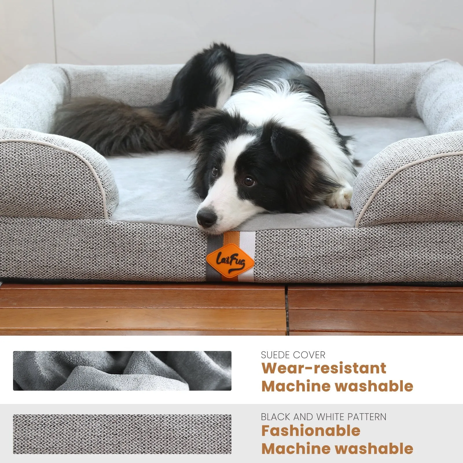 Laifug Large Orthopedic Premium Memory Foam Dog Sofa