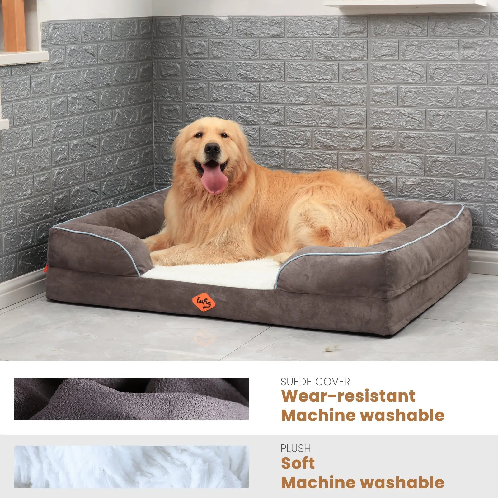 Laifug Large Orthopedic Premium Memory Foam Dog Sofa