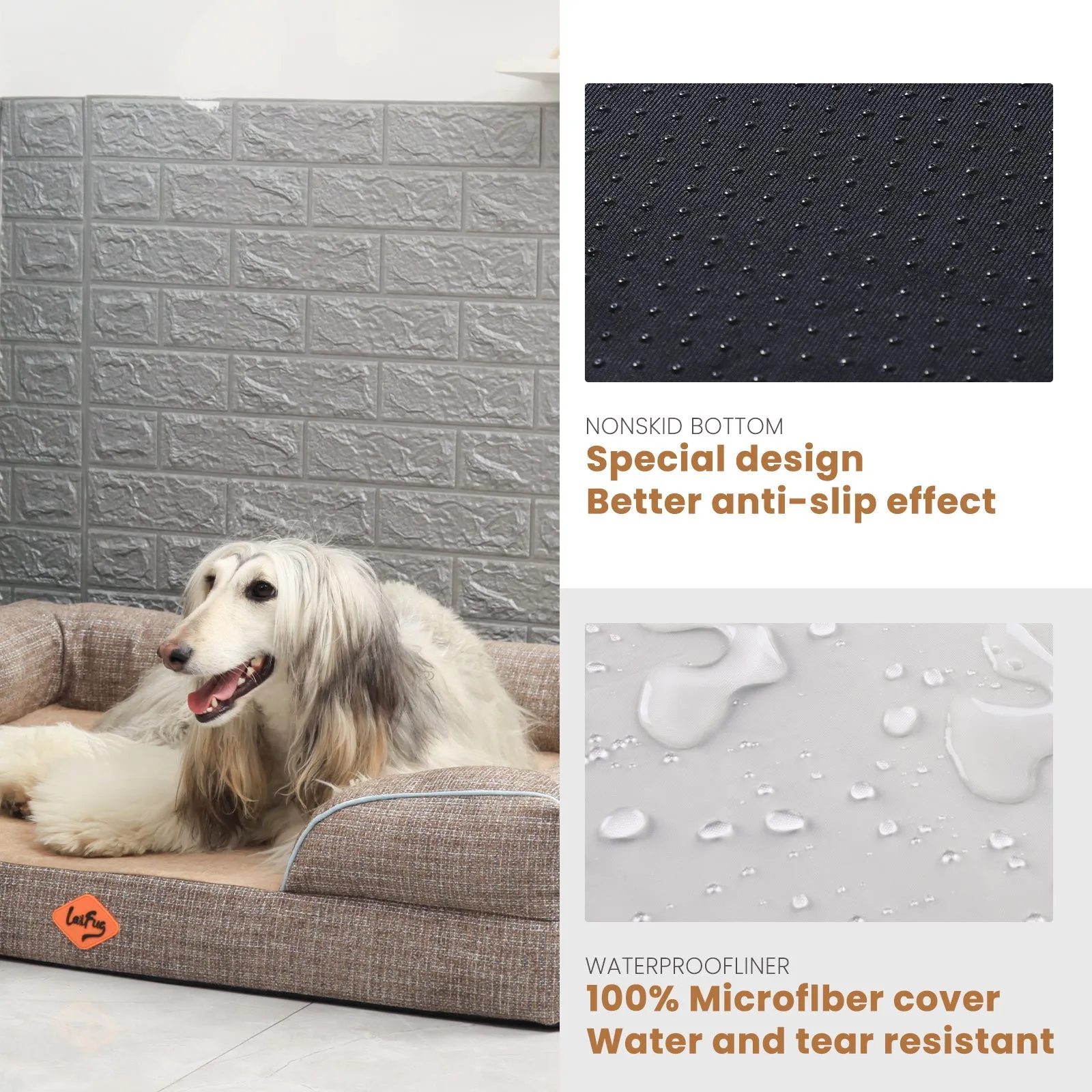 Laifug Large Orthopedic Premium Memory Foam Dog Sofa