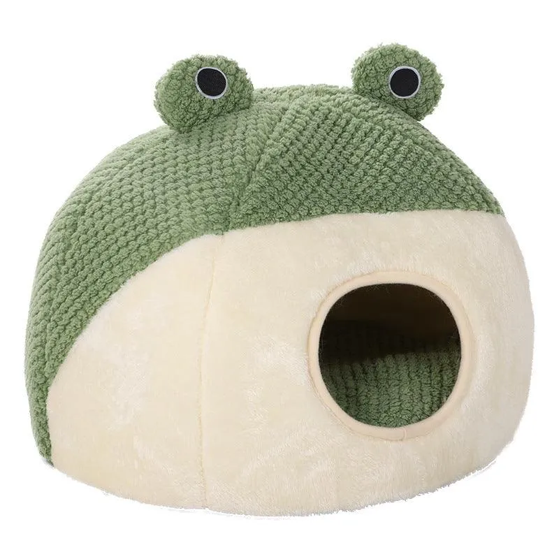 Little Frog Plush House Pet Bed Nest