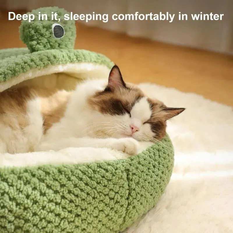 Little Frog Plush House Pet Bed Nest