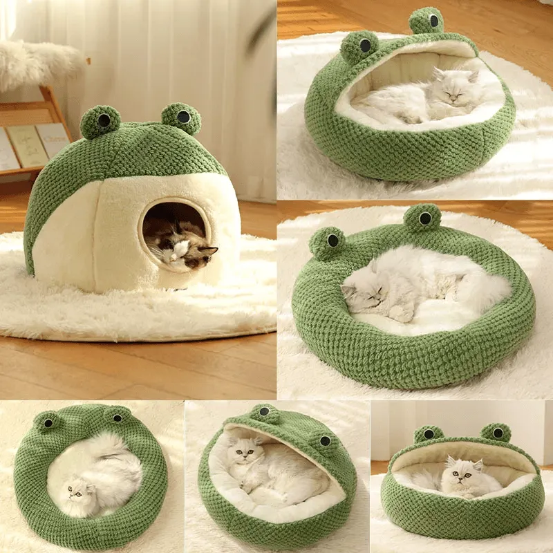 Little Frog Plush House Pet Bed Nest
