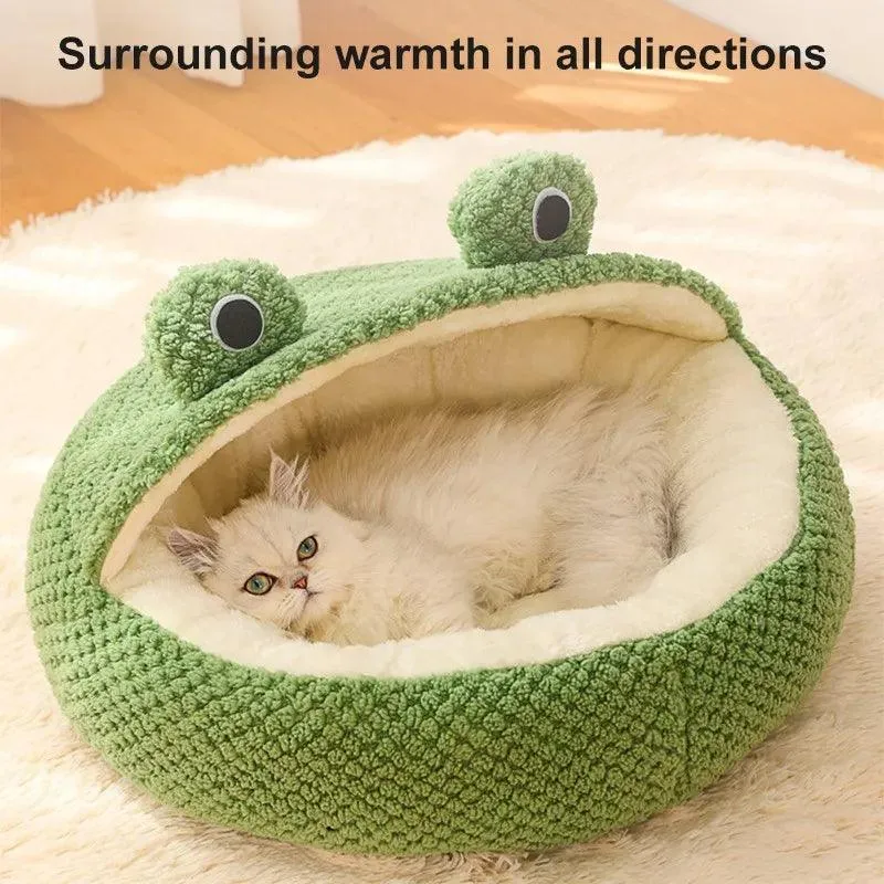 Little Frog Plush House Pet Bed Nest