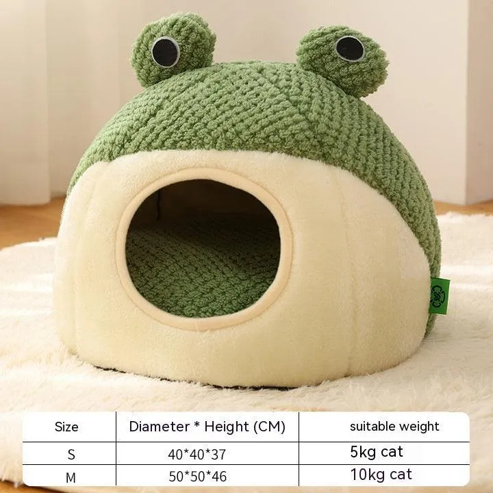 Little Frog Plush House Pet Bed Nest