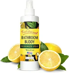 Maplefield Toilet Deodorizer Spray - 8 oz - Bathroom Buddy Air Freshener - Hides Odor Fast - Plant-Based Ingredients - Portable and Easy to Use (Citrus Scent)