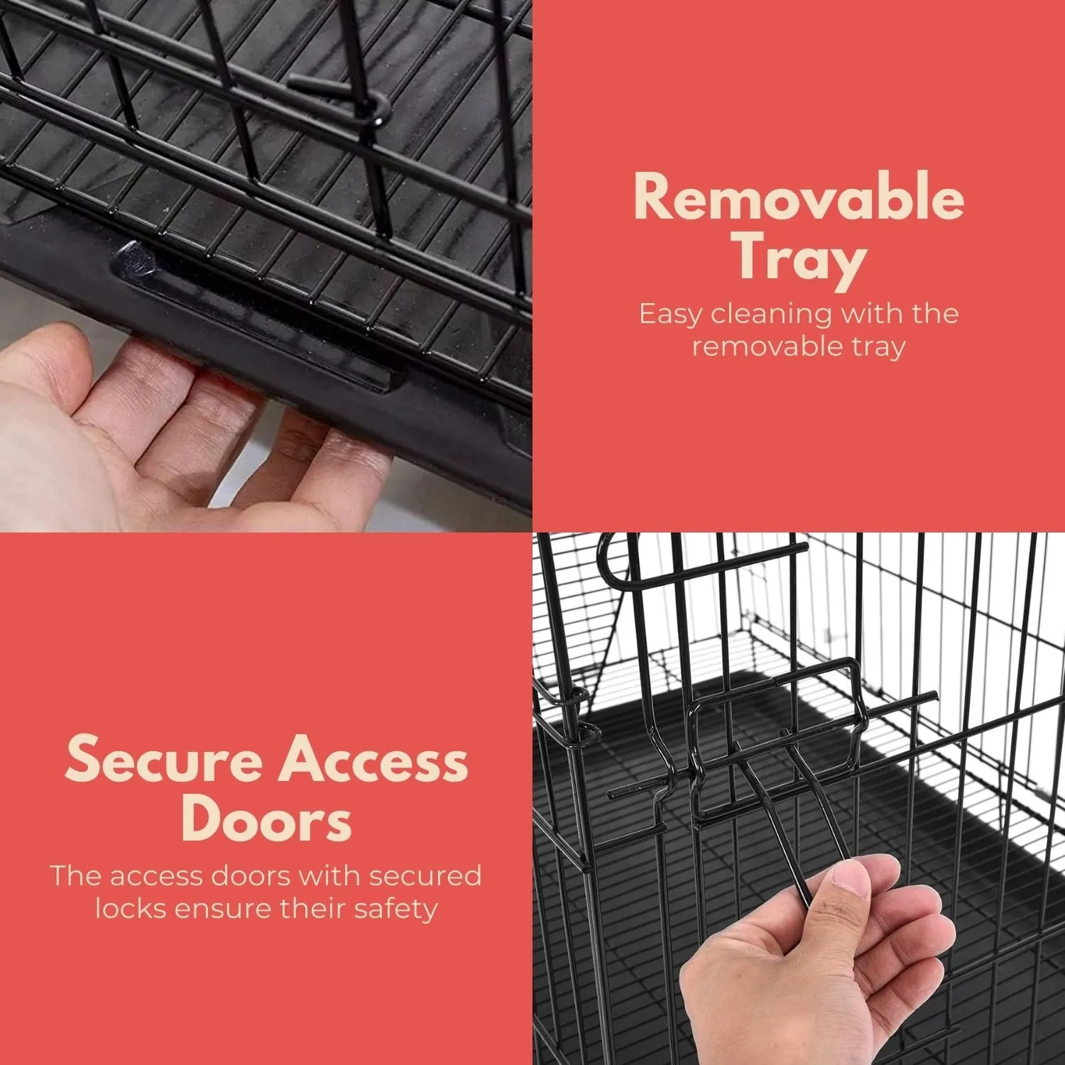 Multi-Level Pet Cage with Hammock, Tray & Wheels - Gominimo