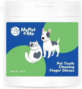 My Pet & Me Disposable Finger Toothbrush for Dogs & Cats - 50 Count | Easy & Gentle Pet Teeth Cleaning Gloves | Hassle-Free Oral Hygiene for Pets