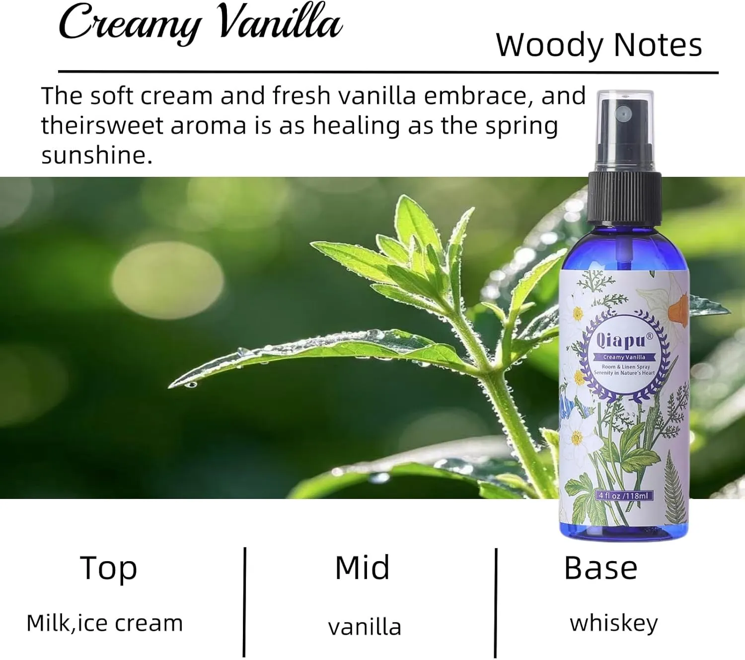 Natural Bedroom Linen Spray Scented Room Mist with Plant Extracts Long Lasting Freshness for Sheets, Pillows & Curtains  4oz4Bottle